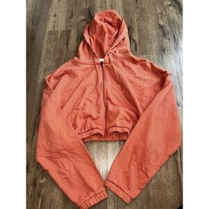 Gymshark + Katheryn Kendra Collaboration Power Cropped Zip-Up Orange Hoodie XXL
